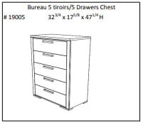 Meublesjlm Kingston Five DRAWERS Lingerie Chest